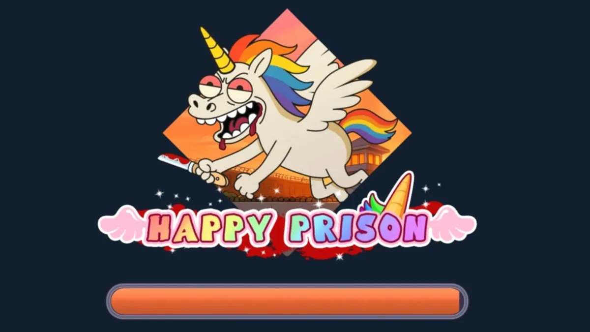 Happy Prison স্লট গেমের রঙিন এবং ডার্ক থিমযুক্ত ইন্টারফেস