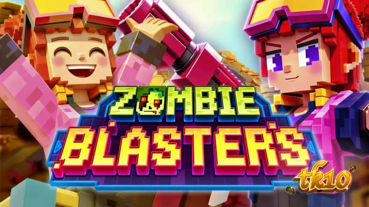 Zombie Blasters স্লট গেমের একটি দৃশ্য যেখানে ক্যাসকেডিং রিলস এবং মাল্টিপ্লায়ার হুইল দেখা যাচ্ছে